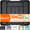 Lifewit Silverware Drawer Organizer, Expandable BPA Free Utensil Tray (Black)