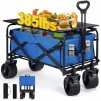 385-Lb Firstness Collapsible Wagon Cart with Tabletop (Blue)