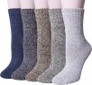 5-Pair Loritta  Warm Winter Knit Crew Calf Hiking Boot Wool Socks   (Bright Assorted)