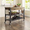 49.6" x 19"  Whalen Santa Fe Kitchen Cart with Metal Shelves and TV Stand Feature (Rustic Brown Finish)