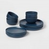 12-Pc  Stoneware Tilley Dinnerware Set Blue - Threshold
