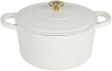 5-Quart  Crock-Pot ArtisanRound Dutch Oven w/ Lid - Matte Linen White with Gold Knob