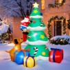 7-Ft PayUSD Christmas Inflatables Decoration Outdoor LED Lights (Santa Claus Being Chased Up the Tree)