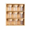 Better Homes & Gardens, Bamboo Holder with 9 Bamboo Swivel Lid Glass Spice Jars (10 x 11.6 x 3.9 in)