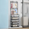 Bug Hull 5-Tier Free Standing Stackable Shoe Rack w/ 6 Hooks