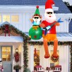 8-ft SHDEJTG Guitar-Playing Santa w/ Elf Outdoor Inflatable with LED Lights