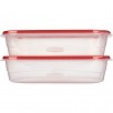 2-Count 1-Gallon Rubbermaid TakeAlongs Large Rectangular Food Storage Containers, Tint Chili