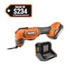 RIDGID 18V Cordless Oscillating Multi-Tool with 2.0 Ah Battery and Charger