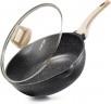 4.5-Quart 10" Carote Nonstick Deep Frying Pan w/ Lid (Classic Granite $23.99 or Cream White $21.99)