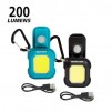 2-Pack 200-Lumens Mini Rechargeable Multi-Use Utility Light with Key Ring