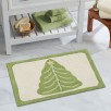 17" x 24" Holiday Trees Cotton Bath Rug: Green Tree or Pink Dog