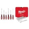 31-Pc Milwaukee Phillips/Slotted Hex Drive Screwdriver Set w/ 1/4 in. Drive SAE/Metric Ratchet/Socket Mechanics Tool Set