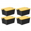 4-Pack  IRIS 45 qt. /11.25 Gal. Plastic Storage Bins with Lids, Black