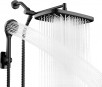 10-Inch Seacity Wide Rain High Pressure Shower Head with 5 Modes Handheld Shower Head (Matte Black)