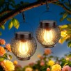 2-Pack  Solar Lanterns Outdoor Waterproof  (Black)