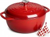 6QT Umite Chef  Enameled Cast Iron Dutch Oven with Lid  (Various Colors)