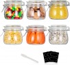 6-Pack 16-Ounce Yeboda Food Storage Canister Glass Jars w/ Airtight Clamp Lids & Silicone Gaskets