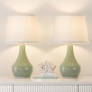 Prime Members: 2-Pack 19.4" Seealle Modern Ceramic Table Lamps for Night Stands (A. Green or B. Pink)
