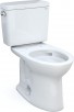 TOTO Drake 2-Piece Elongated 1.6 GPF Universal Height Tornado Flush Toilet (Cotton White, CST776CSFG#01)