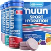 4-Pack Nuun Sport Electrolyte Tablets with Magnesium, Mixed Flavors (40 Servings Total)
