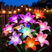 4-Pack LETMY Solar Flower Lights with 6 Head Bigger Lily Lights (24 Flowers Total)