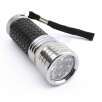 Ultra Bright 14 LEDs Aluminum Flashlight, Black Rubber Grip, Button Switch With Lanyard
