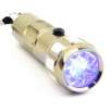 Color Changing 12 LED Aluminum Flashlight with Button Switch and Lanyard, Golden