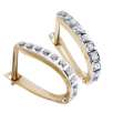 Diamond Fascination Hinged U Hoops. 14K Yellow Gold 
