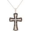 1/4 ct. t.w.* Black and White Diamond Cross Pendant. 10K White Gold 