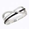 1/4 ct. tw.* Black and White Diamond Swirl Ring. 10K White Gold 