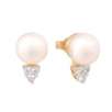 Freshwater Pearl and White Sapphire Earrings 