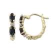 Sapphire Hoop Earrings with Diamond Accents