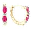 Ruby Earrings with Diamond Accents 