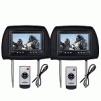 7" TFT LCD Color Monitor Car Headrest 2-Pack w/Remotes (Black)