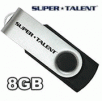 Super Talent 8GB SM Style USB Flash Drive, Black