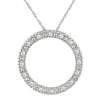 10k White Gold 1/10ct Round Diamond Circle Pendant