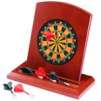 Decision Maker Solid Wood Desktop Dartboard, Dark Wood