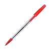 Office Depot Value Ballpoint Pens 0 7 mm Fine Point Clear Barrel Red Ink Pack Of 12
