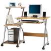 RS To�Go Limble Mobile Computer Desk With Shelving, 40 3/8"H x 47 1/4"W x 23 5/8"D, Cherry/Silver