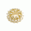 Jeweled Stone Synthetical Pearl Brooch