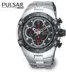 Pulsar by Seiko PF3527 Tech Gear Extreme Chronograph Alarm Carbon Fiber Dial 100M Mens Watch