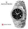 Accutron by Bulova 26E10 Lucerne Swiss Made Chronograph Sapphire Crystal Diamond Bezel Mens Watch