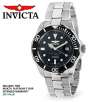 Invicta 4605 Automatic Pro Diver Stainless Steel Black Dial 200M Mens Watch