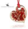 Venetiaurum Genuine .925 Sterling Silver Infused Hand-Blown Italian Venetian Glass Heart Necklace