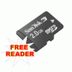 Sandisk 2GB microSD Card with SD Adapter and Free 6 in 1 Memory Card Reader