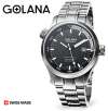 Golana AQ100-2 Aqua Pro 100 Collection Swiss Made Stainless Steel Black Dial 200M Mens Watch