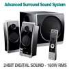 Logitech Z Cinema Advanced USB Surround Sound System - 180 Watt 3 Speaker (2 Satellite Speakers & Subwoofer)