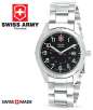 Victorinox Swiss Army 241253E Swiss Made Stainless Steel Military Time Black Dial Mens Watch