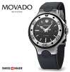 Movado 800 Series 2600002 Swiss Made Black Wave Dial Thermoresin Strap 200M Diver Mens Watch