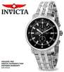Invicta 5876 Chronograph Stainless Steel Black Dial 100M Mens Watch
